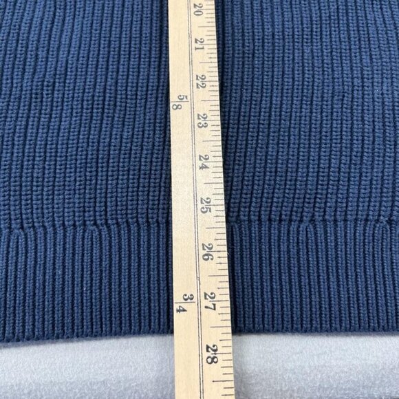 Zara Sweater Mens Medium Blue Knit Mock Neck Pullover 1/4 Zip Cotton Turkey - Picture 7 of 7